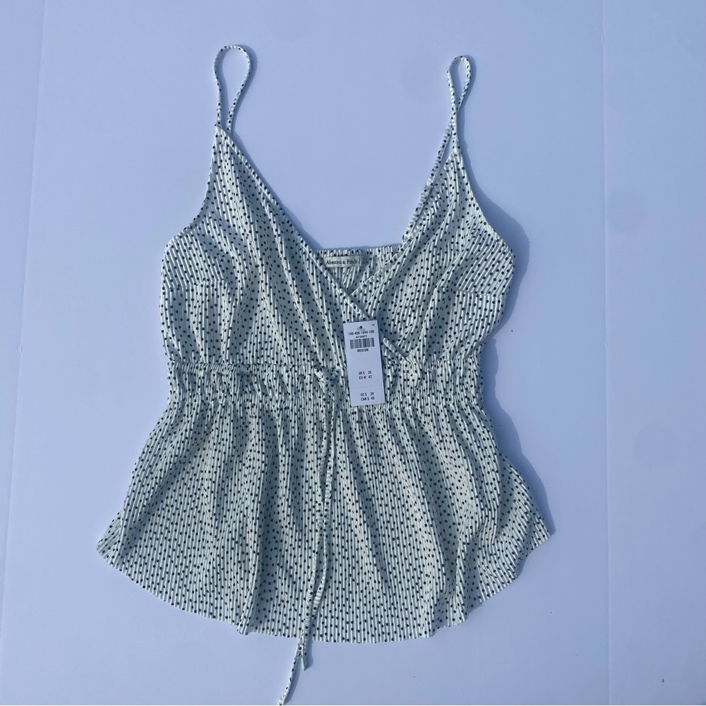 Abercrombie & Fitch Black and White Polka Dot Top